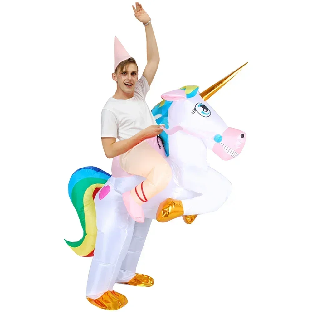 Aufblasbares Einhorn-Kostüm für Erwachsene – Fahrt auf Einhorn-Kostümen für Halloween, Karneval, Weihnachten und Event-Party-Kostüme Image