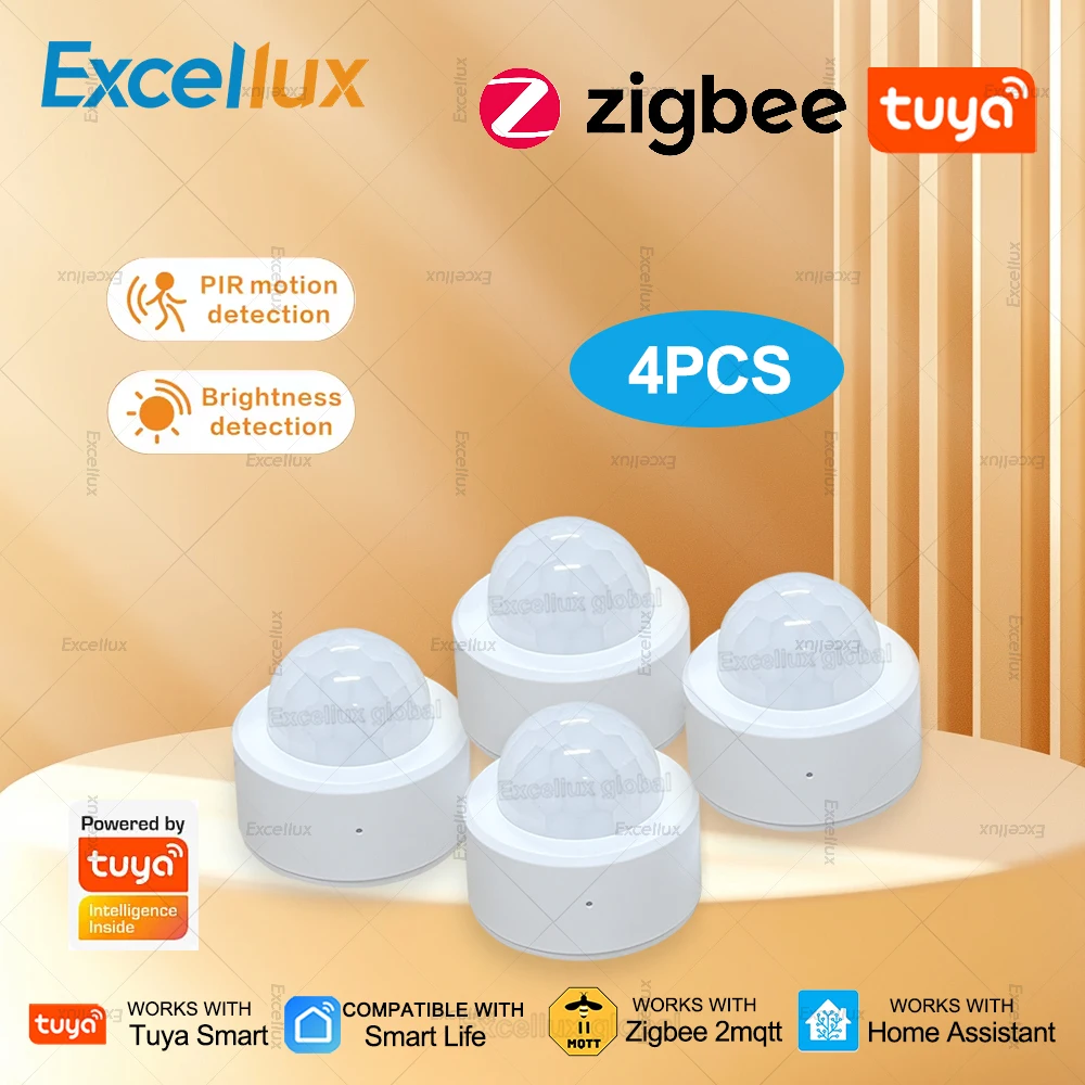 4Pcs Mini Zigbee 3,0 Menschlichen Motion Sensor PIR Infrarot Detektor Smart Home Sicherheit Alarm Für Tuya Smart Leben App zigbee2mqtt Image