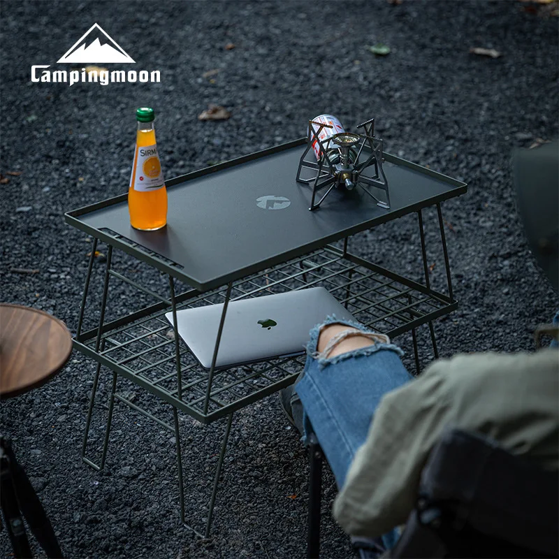 T-2308-BK IGT Platte Klapptisch Camping Picknick Tisch Bord Aluminium Legierung Heißer Verkauf Schwarz Outdoor Tisch Tragbare Moderne