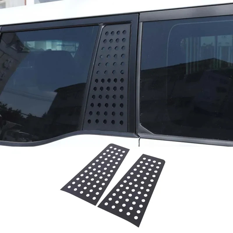 Aluminium Legierung Schwarz Für Toyota Land Cruiser Prado 250 LC250 2024 + Auto Hinten Fenster Waben Bord Aufkleber Auto Zubehör 2 stücke Image