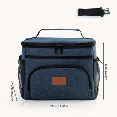 Large Capacity Insulated Lunch Bag – Tote Cooler Bag for Picnic, Office, School, Campus, Travel, Reusable Thermal Lunch Box with Thickened Foil, Lightweight, Crossbody Design