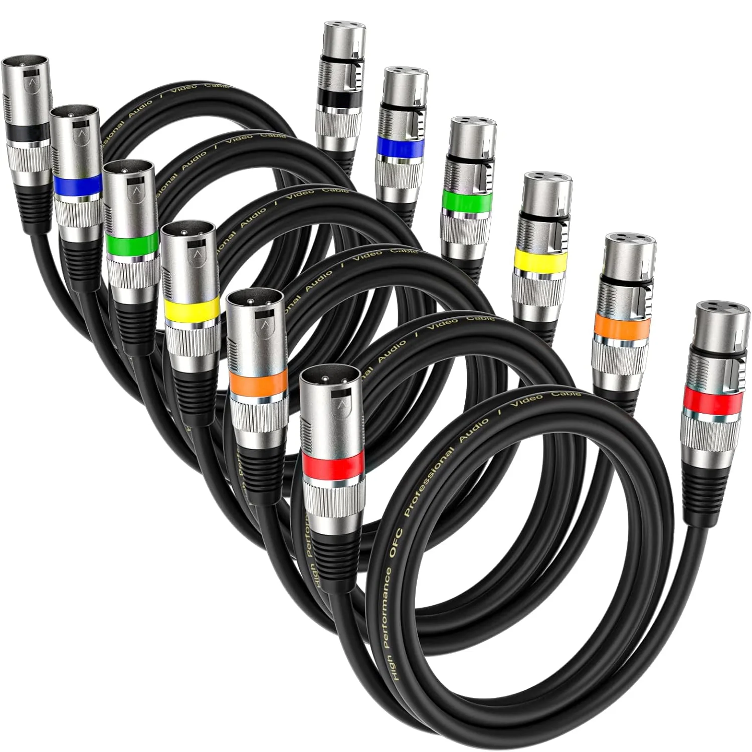 Cavo per microfono XLR (confezione da 6) Cavo per microfono XLR maschio-femmina Cavo XLR schermato bilanciato a 3 pin per mixer amplificatore Studio di registrazione ecc.