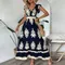 Abiti per le donne Nuova estate manica corta con scollo a V Abito da donna Elegante stampa A-LINE Abito da donna Abiti De Verano Mujer 2025 Q274