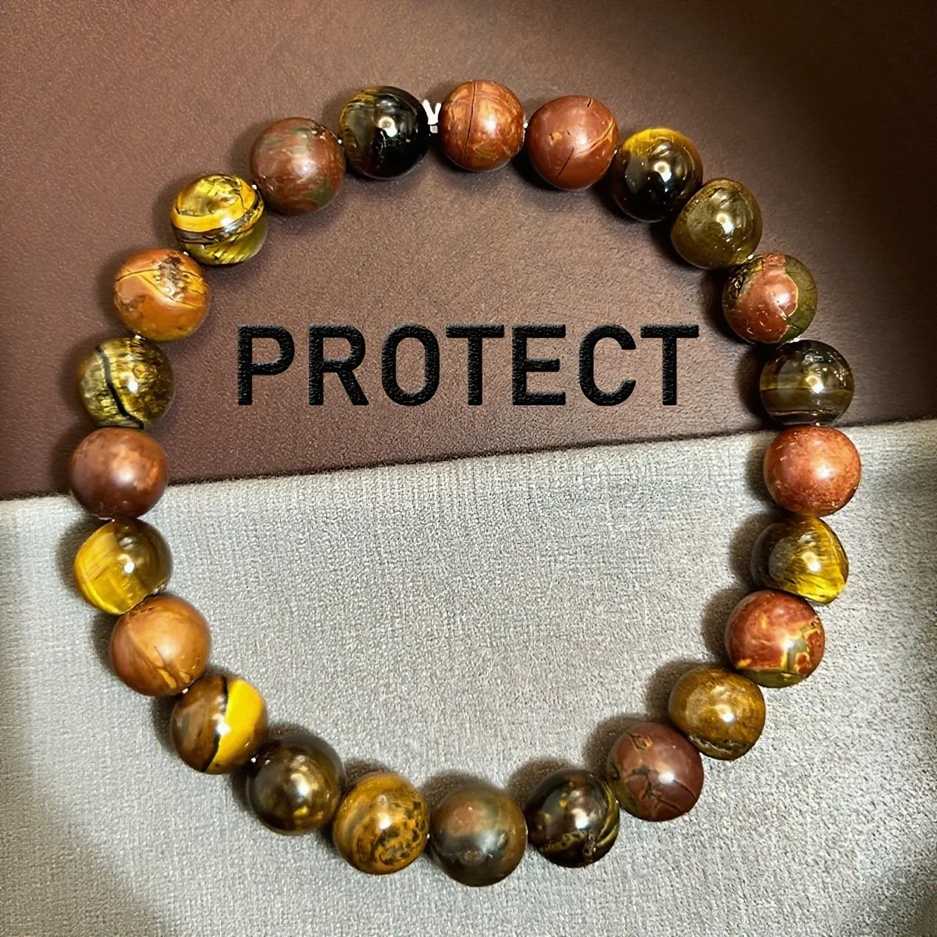 1pc/Protection Bracelet, Tiger Eye Stone and Matte Picasso Bracelet for Men, Picasso Jasper Bracelet, Tiger Eye Stone Bracelet H