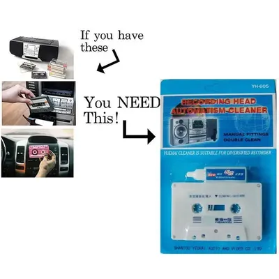 Cassette Tape Head Cleaner Demagnetizer Kit Audio Deck Cleaning Fluid for Tape Players Recorders Restores Sound Quality