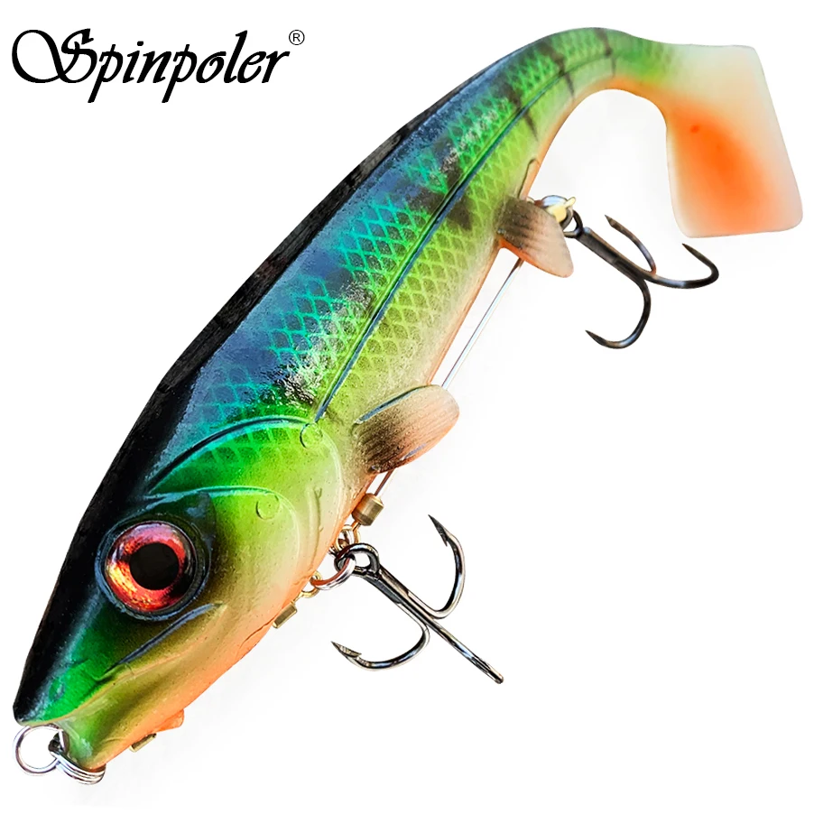 Spinpoler Big Fish Esca da pesca morbida con set di ganci Stinger Rig 14 cm/18 cm Jigging Trolling per acqua salata Attrezzatura da pesca in mare Pesca