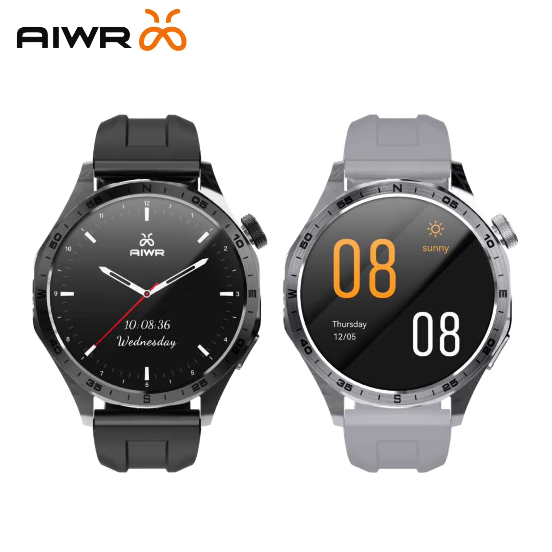 AIWR Peps 1R Smart Watch, 1.43” AMOLED, GPS, ChatGPT, AI Watch Faces, Heart Rate Sleep Monitor, 5ATM Waterproof for Android iOS