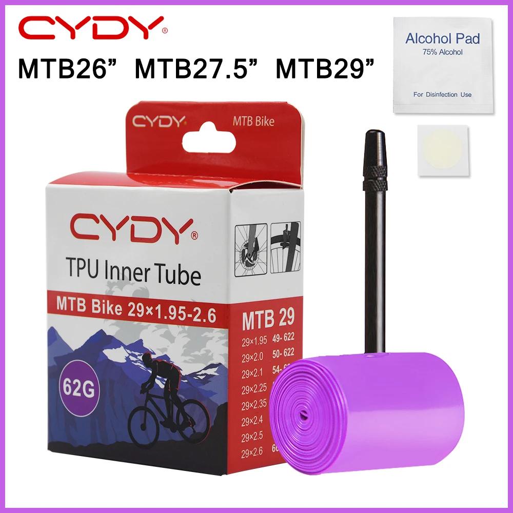 Camera d'aria CYDY per bici MTB TPU 29 26 27.5 29x1.95 2.0 2.1 2.2 2.3 2.4 2.5 2. Pneumatico per bicicletta da montagna da 6 pollici pneu 29er