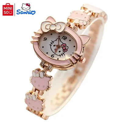 Hello Kitty Women Girls Watch Kids Casual Cartoon Electronic Quartz Watches Pink Fashion WristWatch Cute Children Gifts