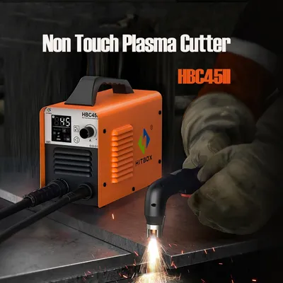 HITBOX HBC45 Non Touch Plasma Cutter Non-HF Pilot Arc Smart LED Display 2T/4T Plasma Cutting Can Cut 1-15mm for Home DIY 220V