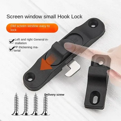 Spring Plastic Push-Pull Folding Door Window Shade Hook Lock Replacement Security Window Screen Anti Theft Plug Home Hardware