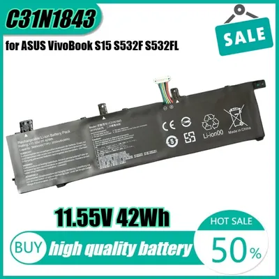 11.55V 42Wh C31N1843 Laptop Battery for ASUS VivoBook S15 S532F S532FL S432F S432FA S532FA