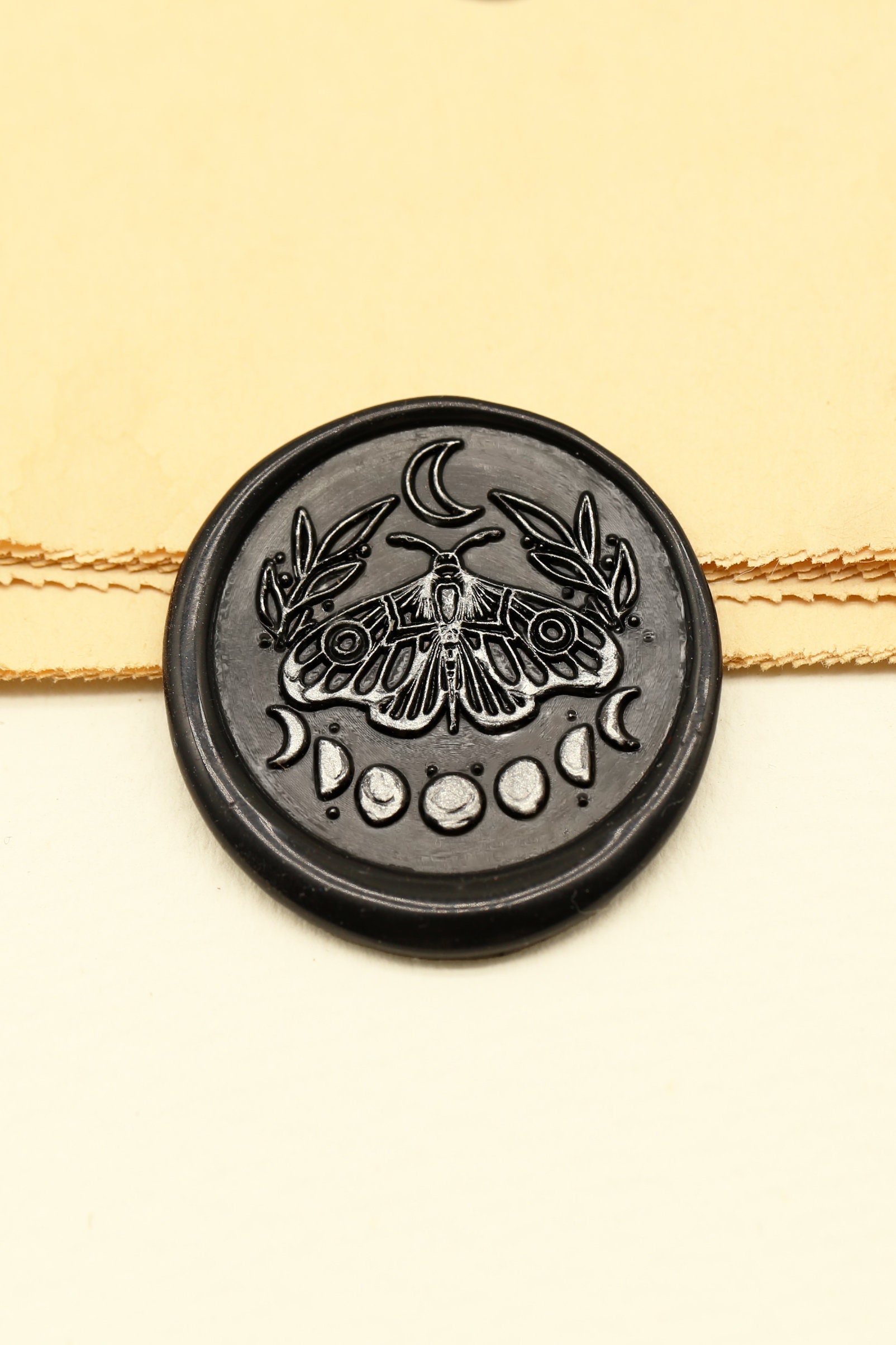Falena Boho Timbro sigillo cera / Falena fase lunare Sigillo cera Kit timbro sigillo cera Timbro / Timbro ceralacca personalizzato / Timbro sigillo ce
