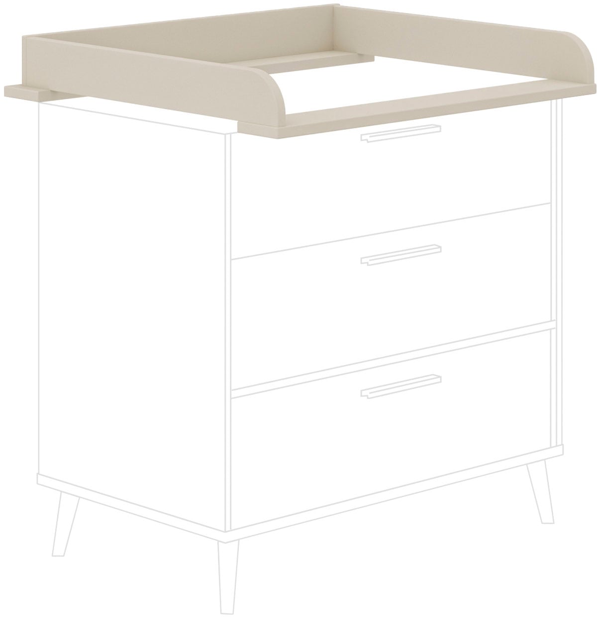 Wickelkommode PAIDI "EEFJE Wickelaufsatz", beige (cashmere, beige), B:95cm H:12cm T:80cm, Spanplatte, Wickelkommoden Image