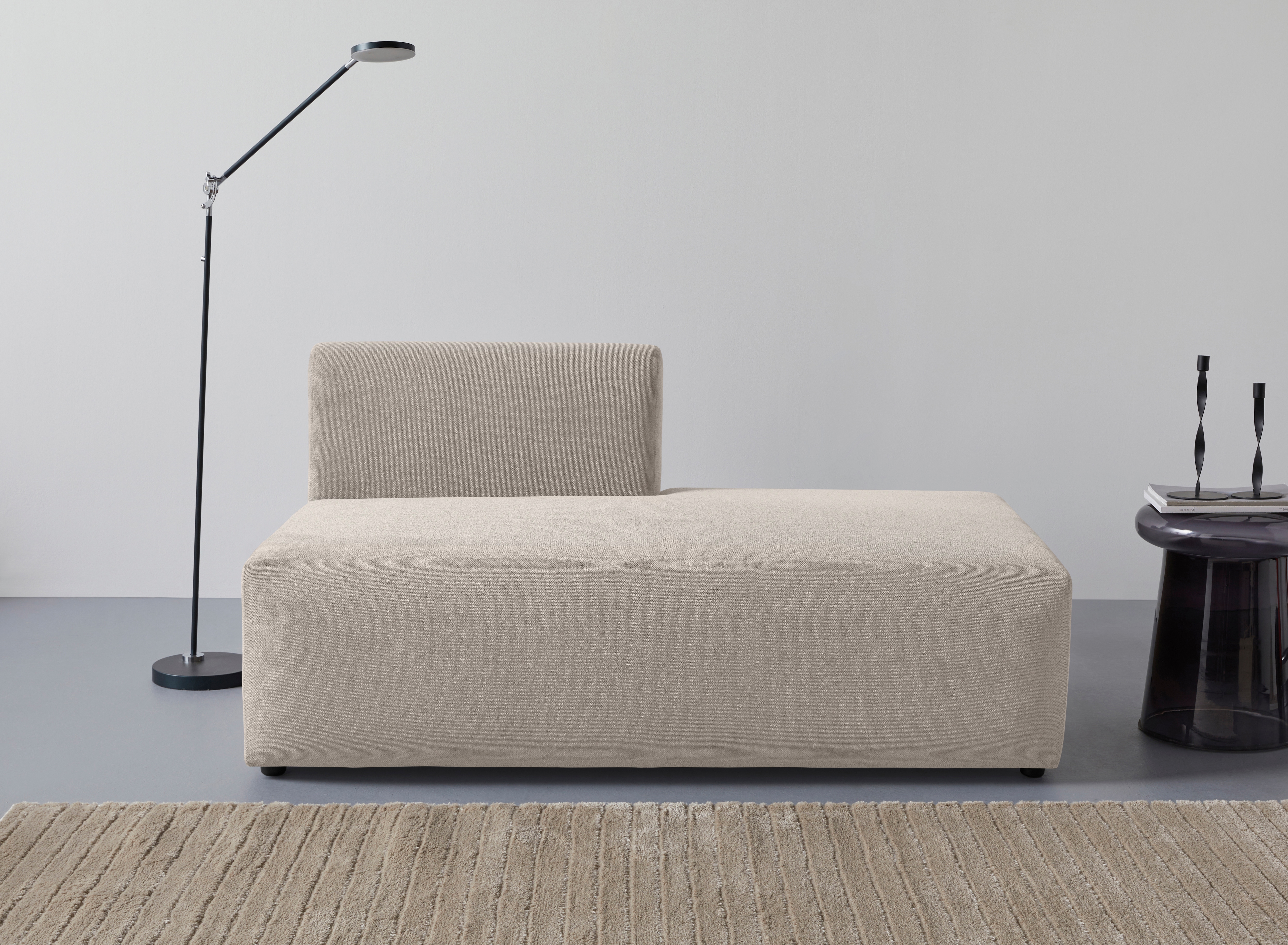 Chaiselongue "LYZA Open end, Loungemöbel zum Relaxen, Maße B/T/H: 152/96/74 cm", taupe, B:152cm H:74cm T:96cm, 100% Polyester, LEGER HOME BY LENA GERCKE, Sofas, als Modul oder separat verwendbar, für individuelle Zusammenstellung