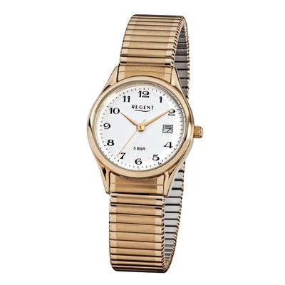 Quarzuhr REGENT, gold (goldfarben), Armbanduhren, Damen, Armbanduhr, Damenuhr, Edelstahlarmband, analog, Tag Image