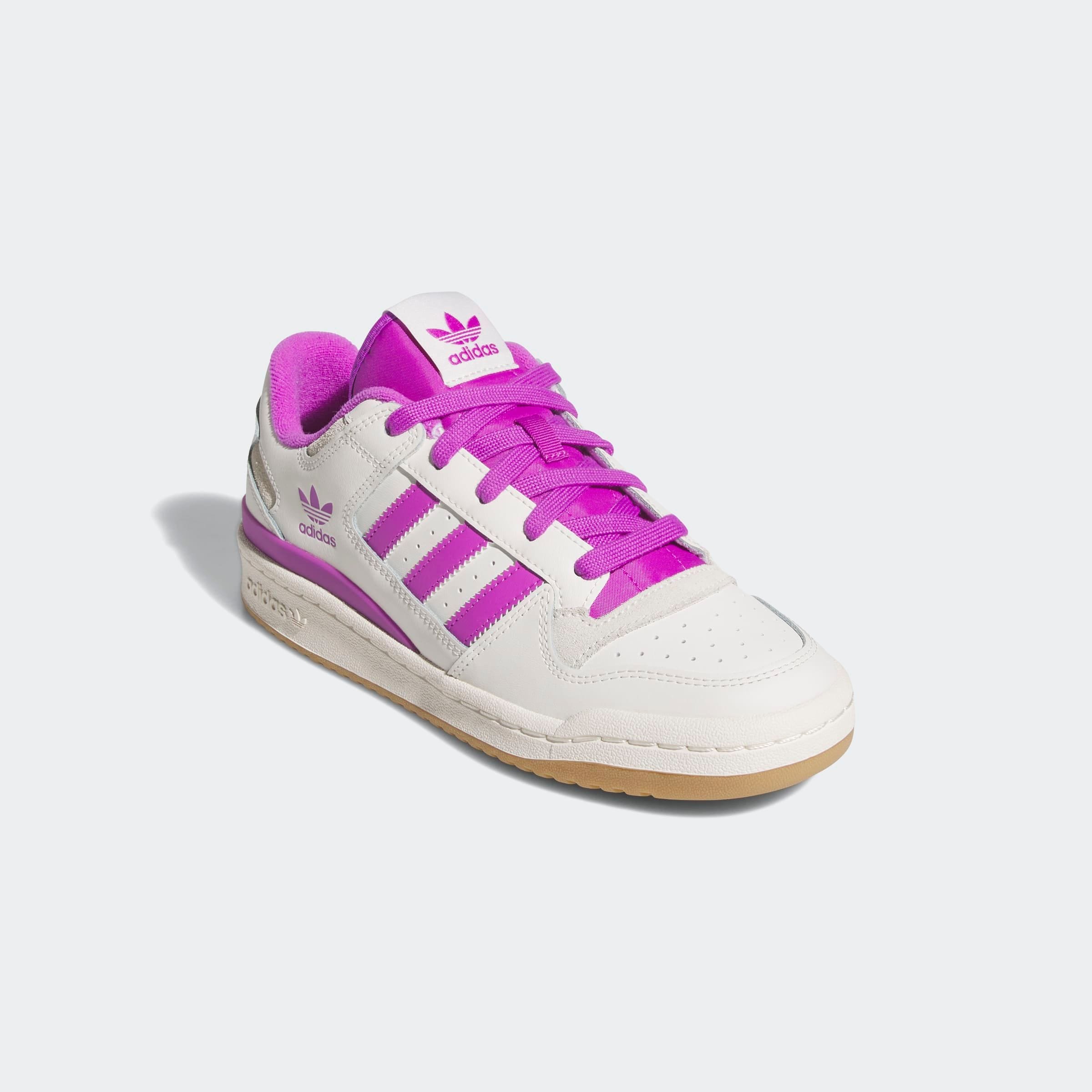 Sneaker ADIDAS ORIGINALS "FORUM LOW CL", Gr. 38,5, lila (cloud weiß, lila burst, cream weiß), Leder, sportlich, Schuhe