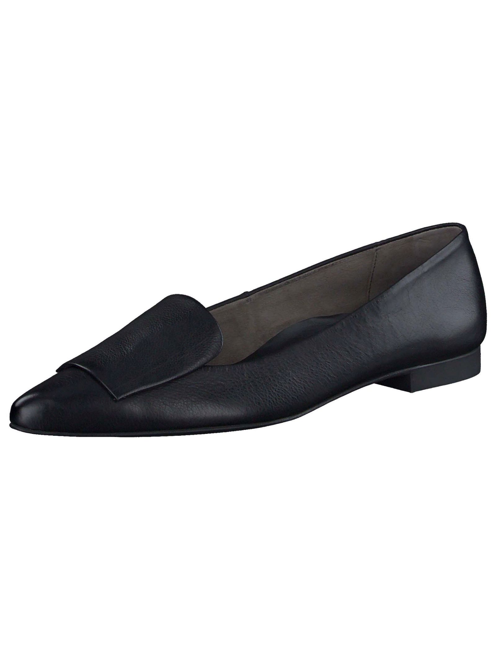 Ballerina PAUL GREEN "Paul Green Ballerinas Glattleder", Damen, Gr. 37,5, schwarz, Glattleder, Schuhe Ballerina