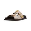 Pantolette STEVE MADDEN "STEVE MADDEN Pantoletten Leder", Damen, Gr. 40, weiß (sanftes weiß), Leder, casual, Schuhe