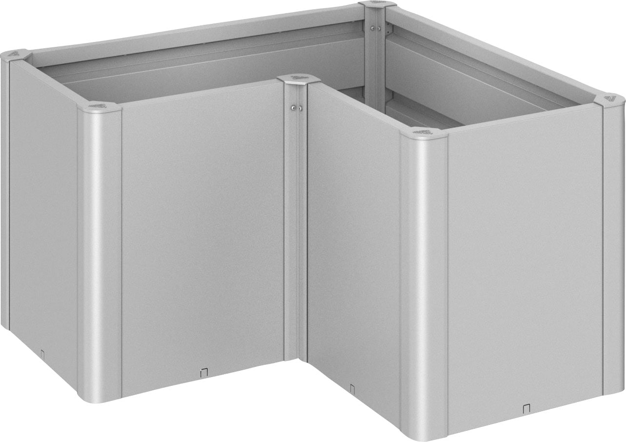 Hochbeet BIOHORT "BELVEDERE L-Form midi 1, verschiedene Farben", silber (silber, metallic), B:103,1cm H:61cm T:103,1cm, Stahl, Pflanzgefäße, 102x102x61 cm, extrem langlebig, aus Metall Image