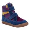 Winterstiefel RICHTER "Samy WMS: Mittel", Kinder, Gr. 27, blau (blau, lila), Veloursleder, kontrastfarbene Details, casual, Schuhe, Barfußschuh, Klettstiefel mit Sympatex, Größenschablone zum Download