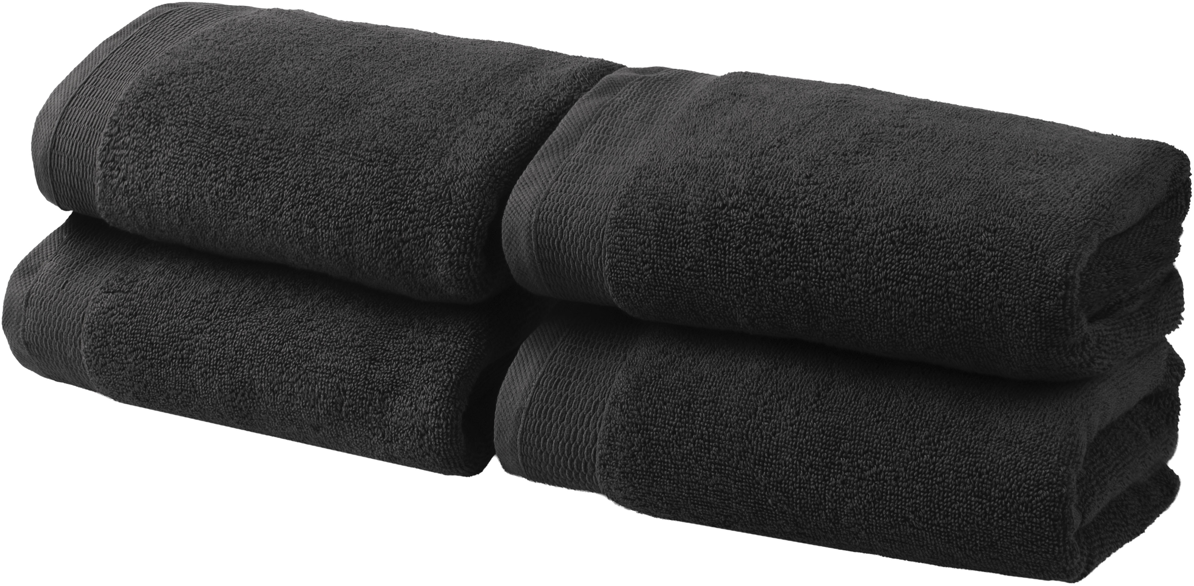 Handtücher OTTO HOME "Fenya, flauschig und weich, Premium Handtücher 550gr/m²", grau (anthrazit), B:50cm L:100cm, Webfrottier, Obermaterial: 100% Baumwolle, Handtücher, mit Bordüre, Handtuch-Set, 100% Baumwolle, 5 Jahre Garantie Image
