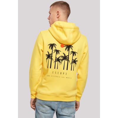 Kapuzenpullover F4NT4STIC "Escape Discover the World Palm Trees", Herren, Gr. XXL, gelb (taxi gelb), Obermaterial: 65% Baumwolle, 35% Polyester, casual, slim fit, Langarm, Pullover, Discover the World Image
