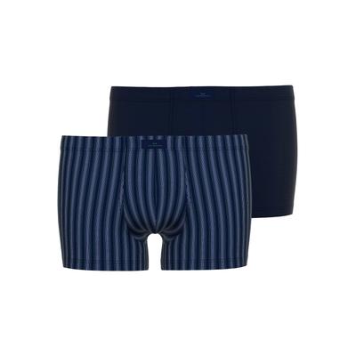 Boxershorts GÖTZBURG "Volos", Herren, Gr. 7 (XL), blau (blau, dunkel, ringel), Obermaterial: 95% Baumwolle, 5% Elasthan, körpernah, Unterhosen, mit Muster, Baumwollmix, elastisch Image