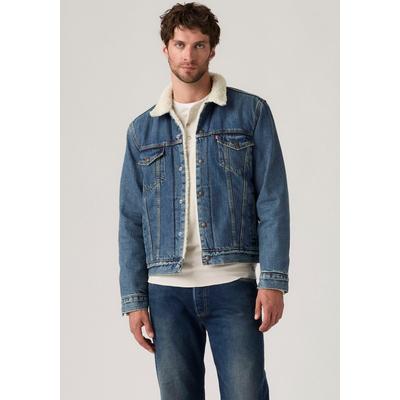 Kurzjacke LEVI'S "SHERPA", Herren, Gr. M, in the morning sherp, Denim/Jeans, Obermaterial: 100% Baumwolle, casual, Langarm 1-Knopf-Manschette mit Druckknopf, Jacken, mit Sherpa Fütterung Image