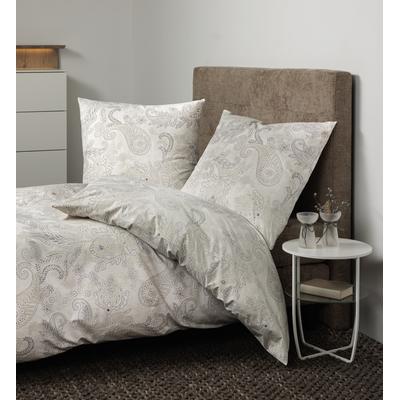 Bettwäsche JANINE "Soft-Cotton71001 0", beige (natur), B/L: 135cm x 200cm, , Linon, B/L: 80cm x 80cm, Linon, Obermaterial: 100% Baumwolle, Bettwäsche, mit Reissverschluss Image