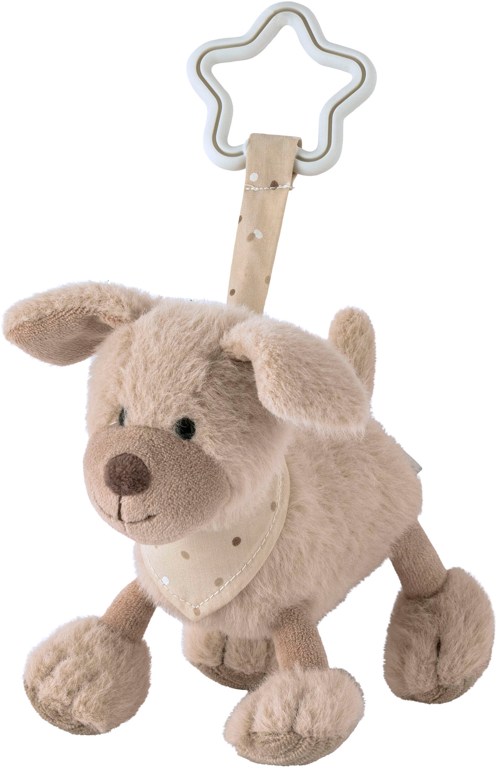 Greifspielzeug STERNTALER "Anhänger Hund Lucky", grau (graubeige), Greifspielzeug, KinderB:16cm H:16cm, Polyester, B:16cm H:16cm Image
