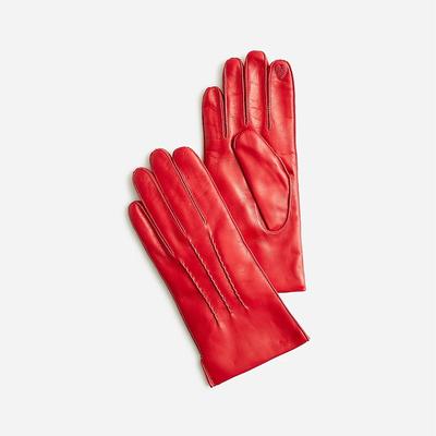 J. Crew Accessories | J.Crew Italian Leather Touchscreen Gloves In Red Size Medium | Color: Red | Size: Os