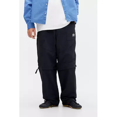Umbro Black Zip-Off Loose Trousers - Black L at Urban Outfitters