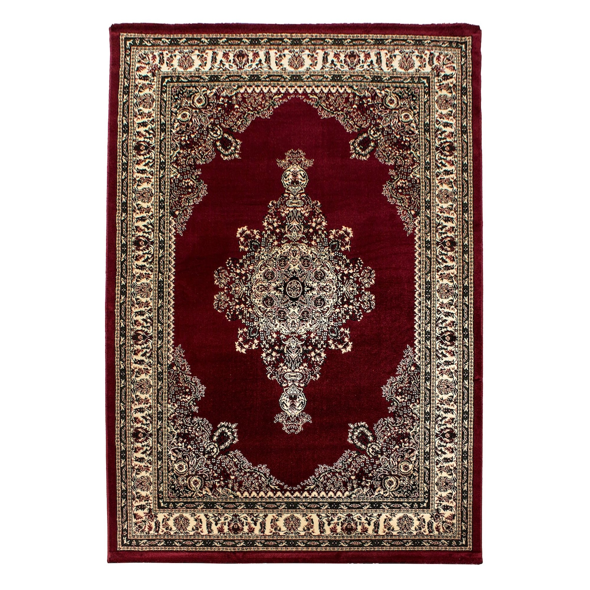 Carpetsale24 Orient Teppich 240x340 cm Rot, XXL-Kurzflor mit orientalischem Muster, Bodenteppich für große Räume oder Wohnlandschaft Image