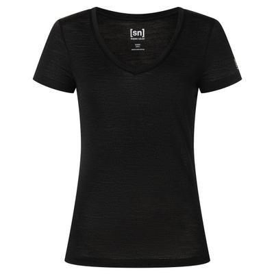 super.natural - Women's Sierra 140 V Neck - Merinoshirt Gr S schwarz Image