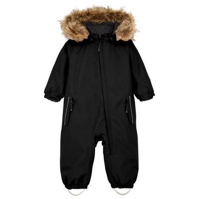 Color Kids - Baby's Coverall with Fake Fur - Overall Gr 92 schwarz Image