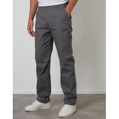 Slate Grey Straight Leg Stretch Waist Chino Trousers
