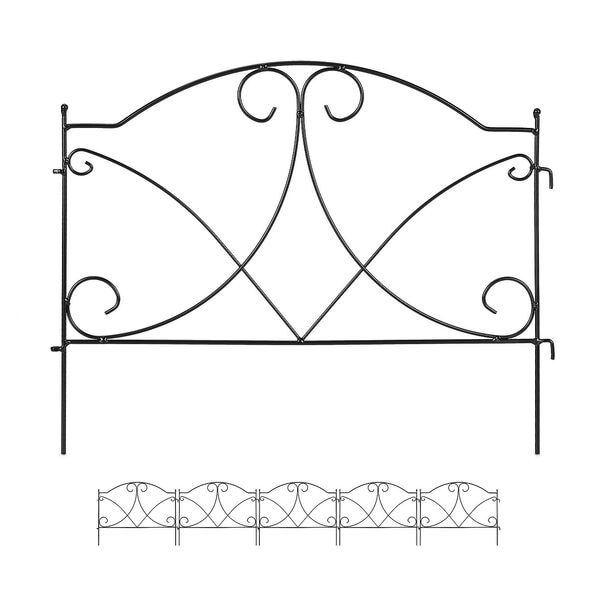 relaxdays 6er-Set Beetzaun Antik-Motiv