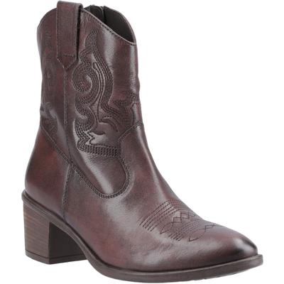 Hush Puppies Wynn Damen Stiefeletten mit Absatz aus Leder in Schokoladenbraun Image