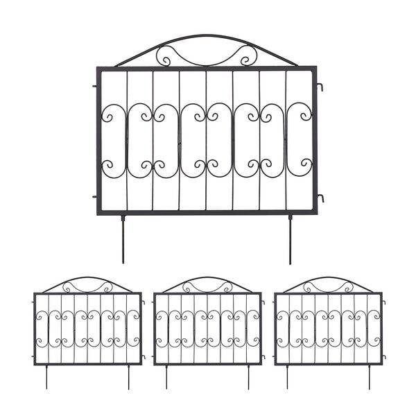 relaxdays 4er-Set Beetzaun Romantisches Design