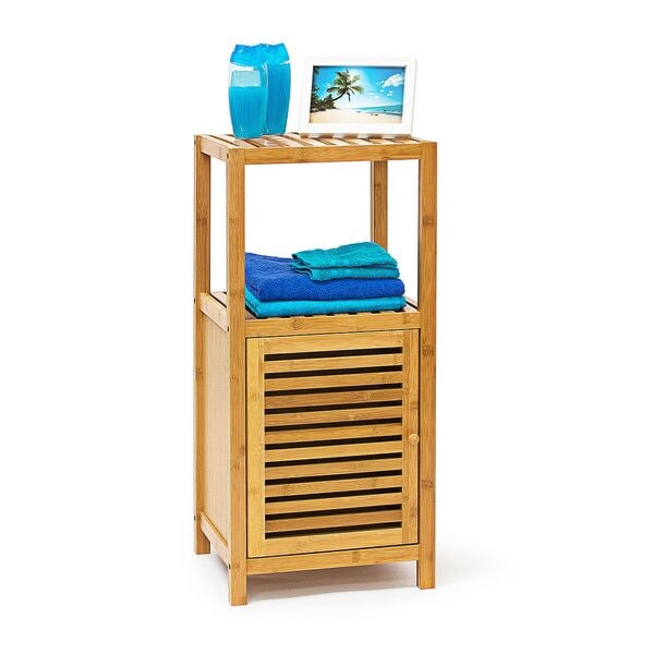 relaxdays Badregal Bambus mit 3 Fächer 80 x 36,5 x 33 cm braun Image