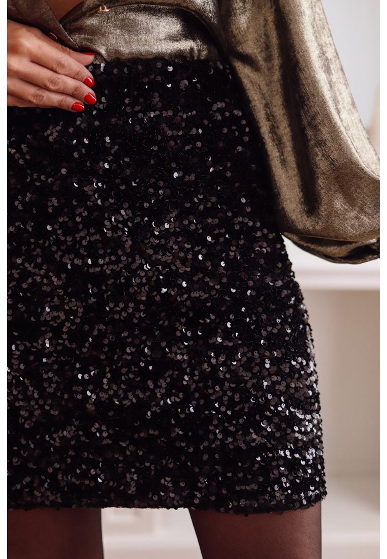 Azura Exchange Schwarzer Pailletten Bodycon Minirock Image