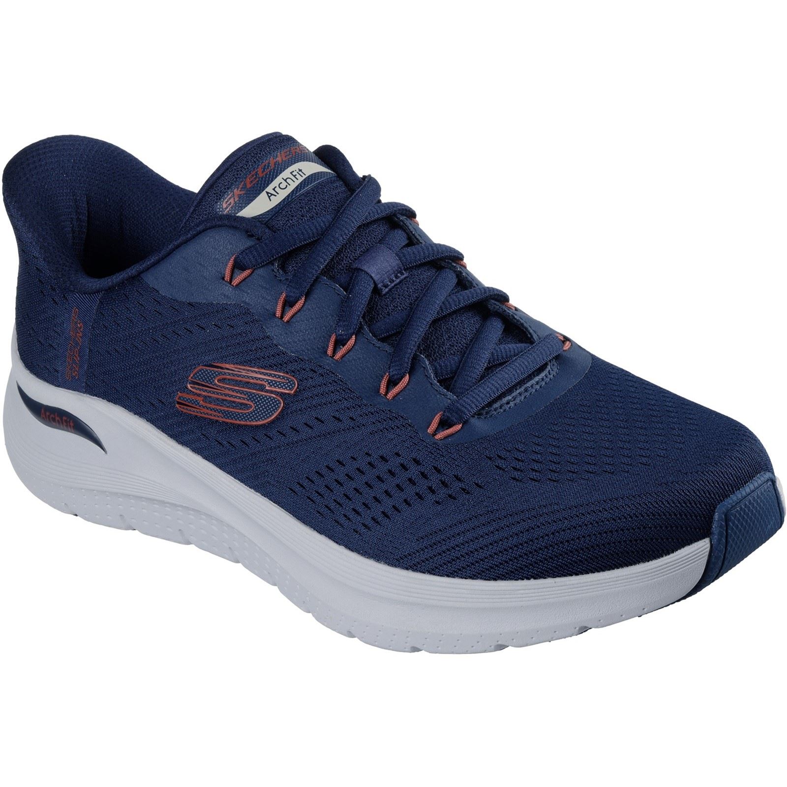 Skechers Arch Fit 2.0 Lestur Textile Herren Navy/rote Sneaker