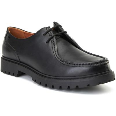 Base London Carbon Leder Herren Schwarz Mokassin Schuhe Image