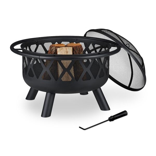 relaxdays Feuerschale mit Funkenschutz Ø 75 cm Image