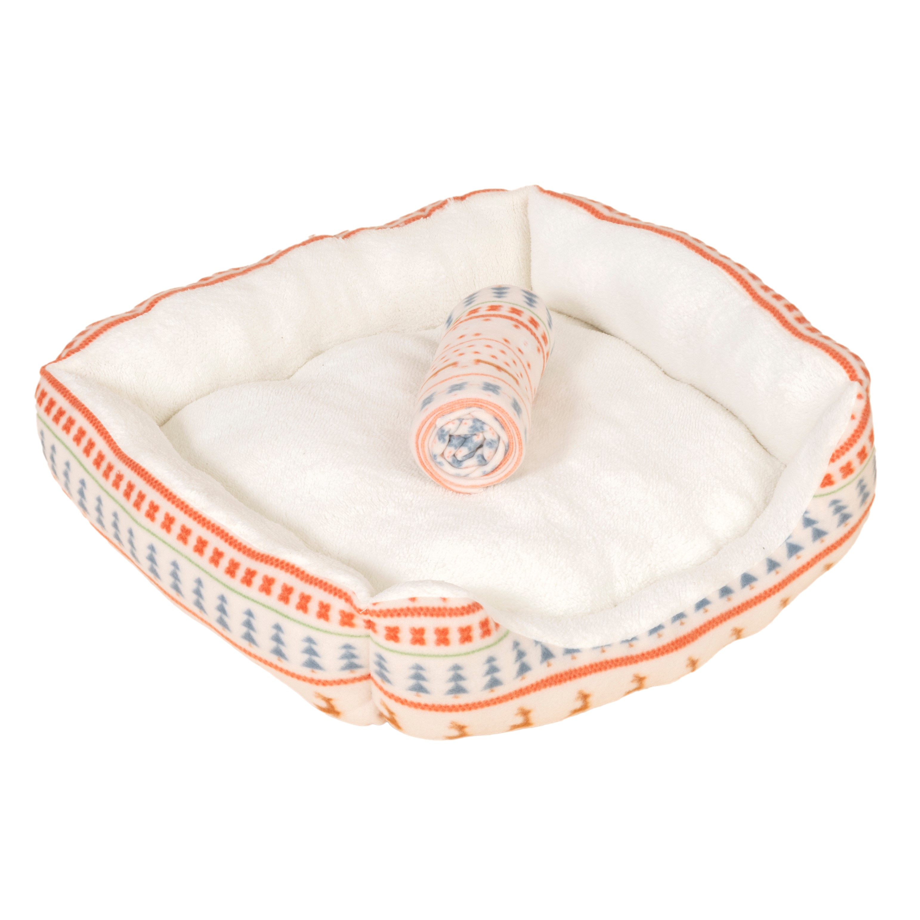 Letto e coperta per cani e gatti TIAKI Nordic Winter - tg M: P 72 x L 62 x H 17 cm