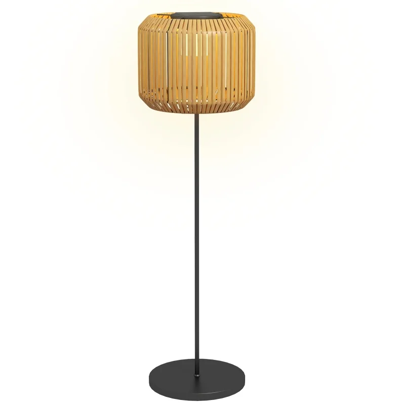 Lampe solaire lumière blanche chaude lampadaire LED étanche lampe de jardin avec capteur de lumière, lampe de vol de jardin et de pelouse en acier
