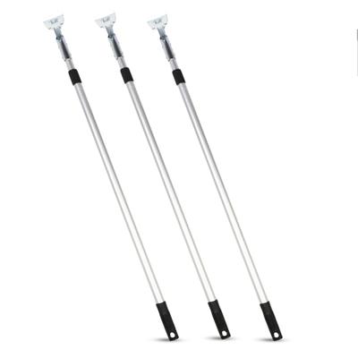 Gritt Commercial Aluminum Telescopic Dust Mop Handles, 72", Silver, Pack Of 3 Handles