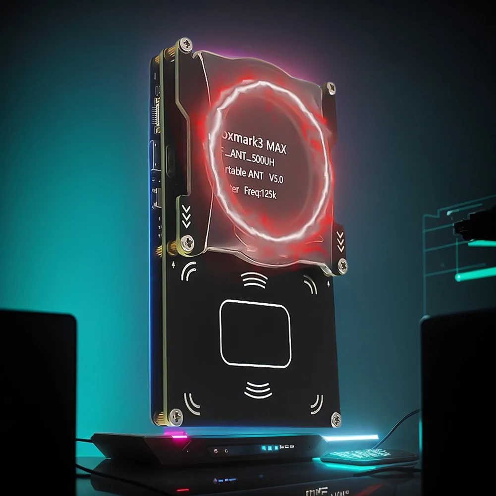 Proxmark3 MAX Set IC ID NFC Tag Decryption Duplicator 13,56 MHz 125 kHz Smart Programmierer Writer Typ-C + Micro NFC Smart Card Writer Image