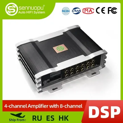 Sennuopu X10B Car Audio 4-Kanal-Leistungsverstärker 8-Kanal-DSP-Prozessor Bluetooth-Verstärker Equalizer Amplificador Automotivio Sound